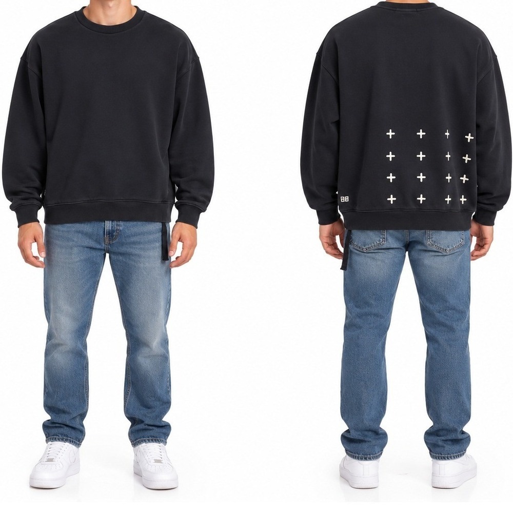 Ksubi 4X4 Biggie Sweatshirt Men Large Black Casual Streetwear Y2K Classic